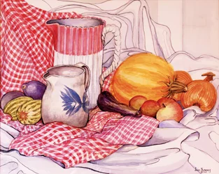 Nature morte avec deux cruches et légumes, 2013